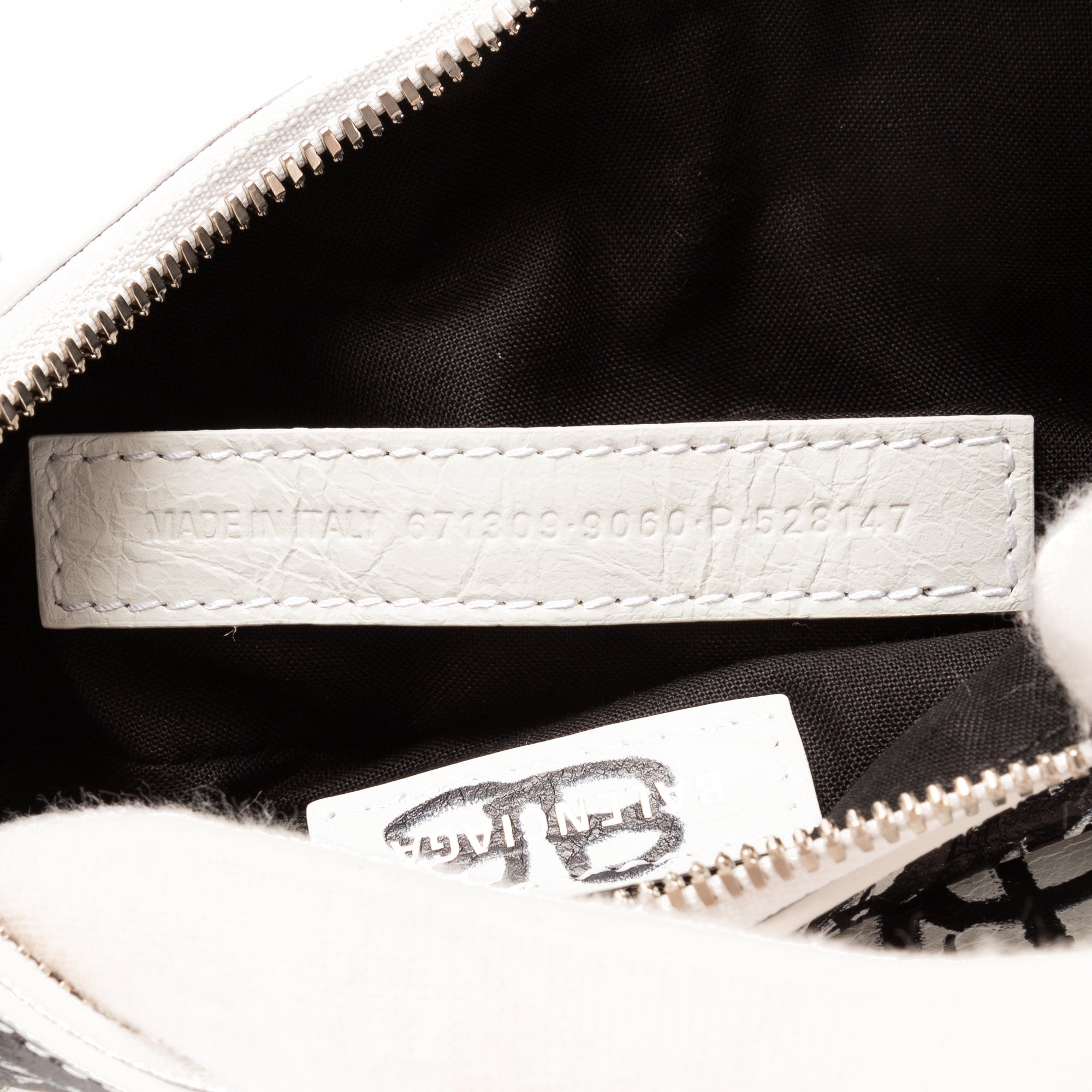 Bolso de Hombro XS Le Cagole Piel de Becerro Blanca Grafiti