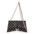 Shoulder Bag XS Crush Black Smooth Leather with Crystals