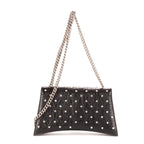Shoulder Bag XS Crush Black Smooth Leather with Crystals