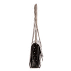 Shoulder Bag XS Crush Black Smooth Leather with Crystals