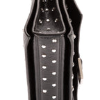 Shoulder Bag XS Crush Black Smooth Leather with Crystals