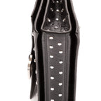 Shoulder Bag XS Crush Black Smooth Leather with Crystals