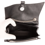 Shoulder Bag XS Crush Black Smooth Leather with Crystals