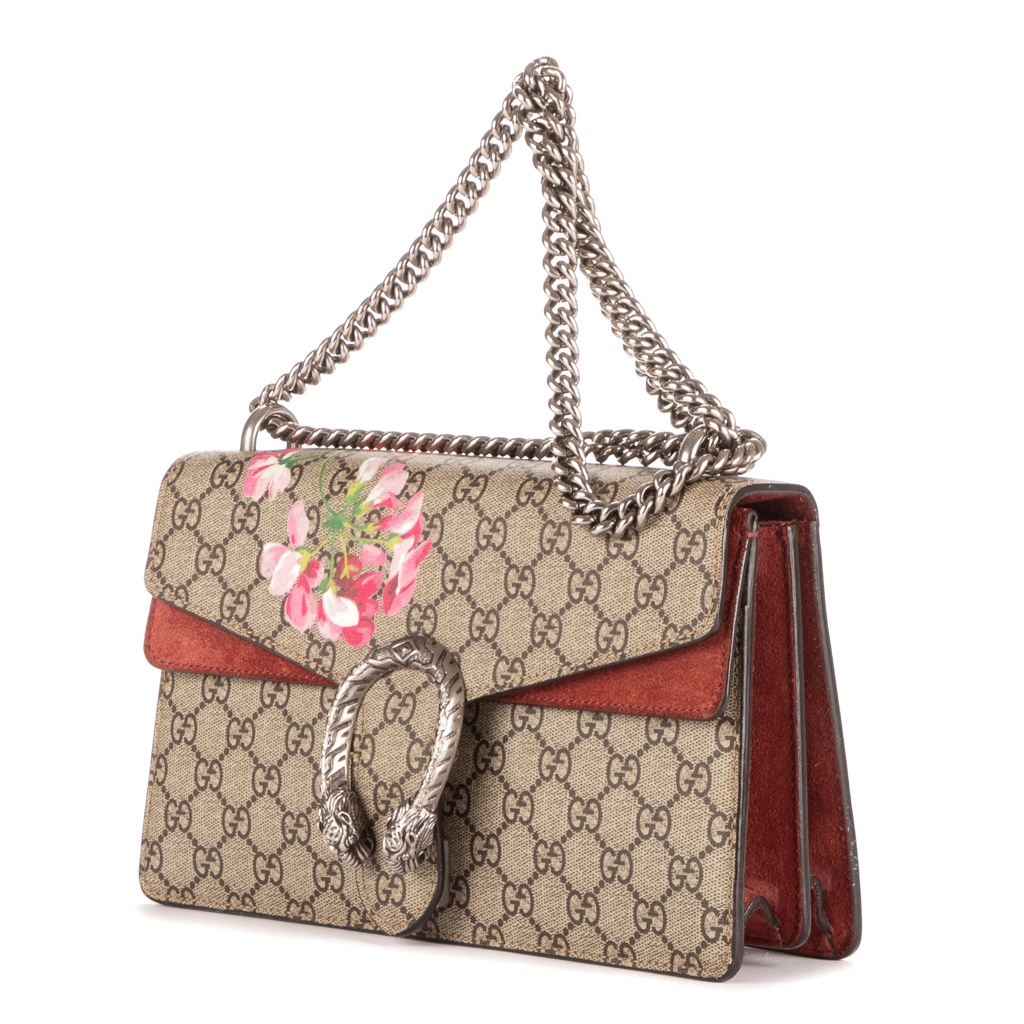 Bolso de Hombro Small Blooms Dionysus Beige Lona Coated Supreme/Piel de Ante