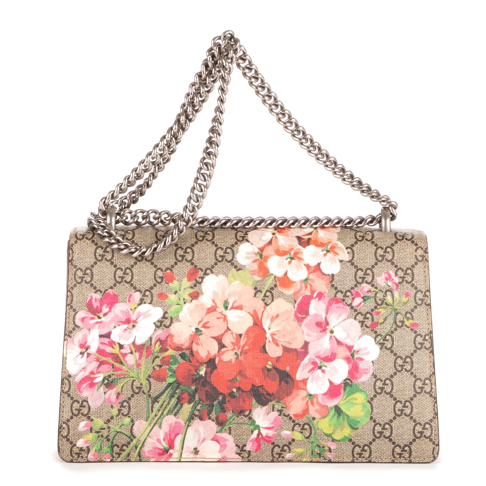 Bolso de Hombro Small Blooms Dionysus Beige Lona Coated Supreme/Piel de Ante