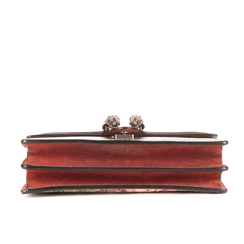 Shoulder Bag Small Blooms Dionysus Beige Supreme Blooms Coated Canvas/Suede Leather