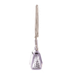 Shoulder Bag Mini Hourglass Crossbody Pouch Metallic Lilac Calfskin Shiny Crocodile Embossed Imitation Leather