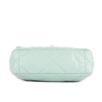 Bolso de Hombro Classic 19 Flap Azul Petróleo Piel de Cordero Grande Acolchada