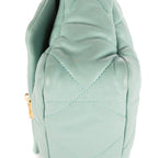 Bolso de Hombro Classic 19 Flap Azul Petróleo Piel de Cordero Grande Acolchada