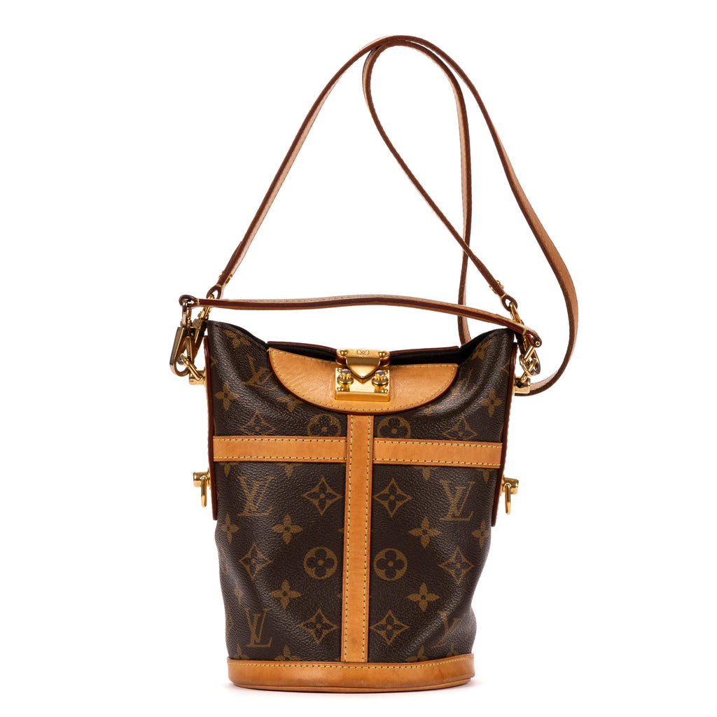 Bolso de hombro Duffle con asa superior en lona Monogram marrón