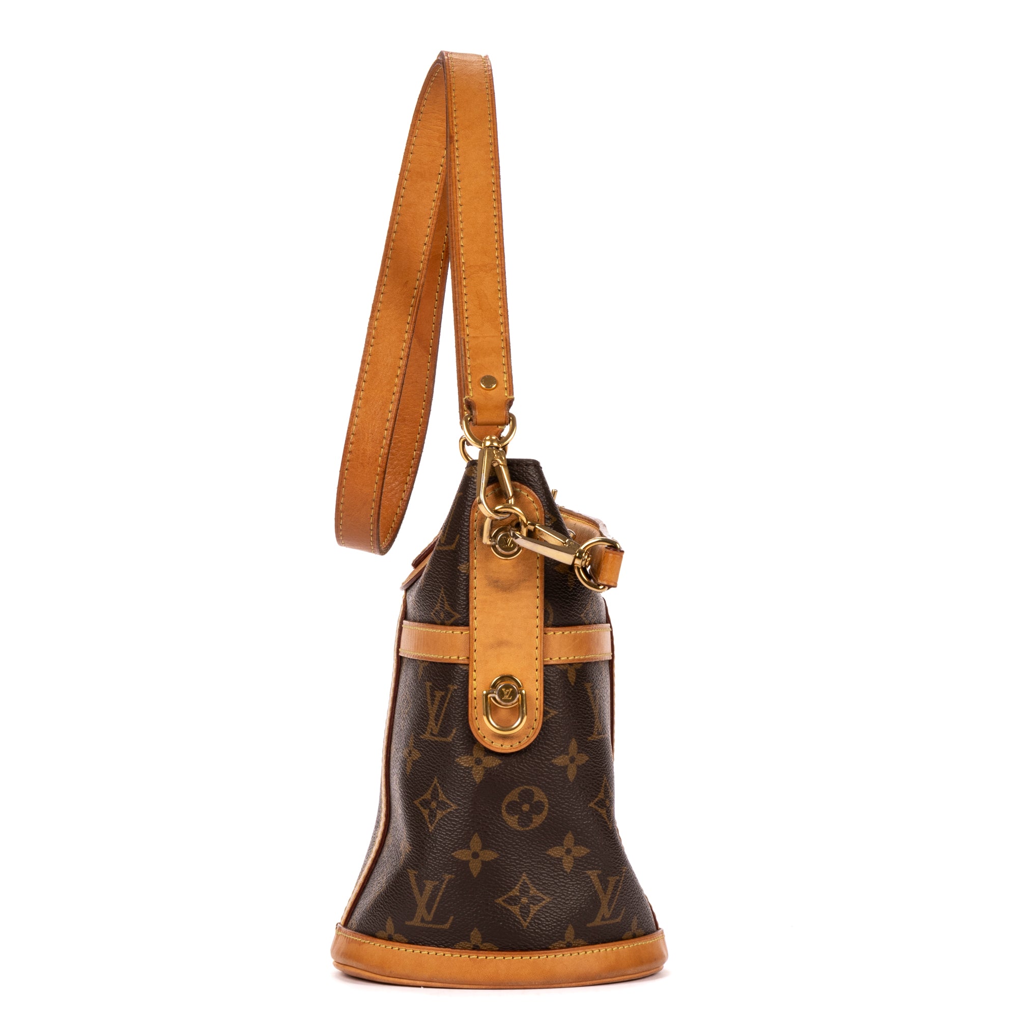 Bolso de hombro Duffle con asa superior en lona Monogram marrón