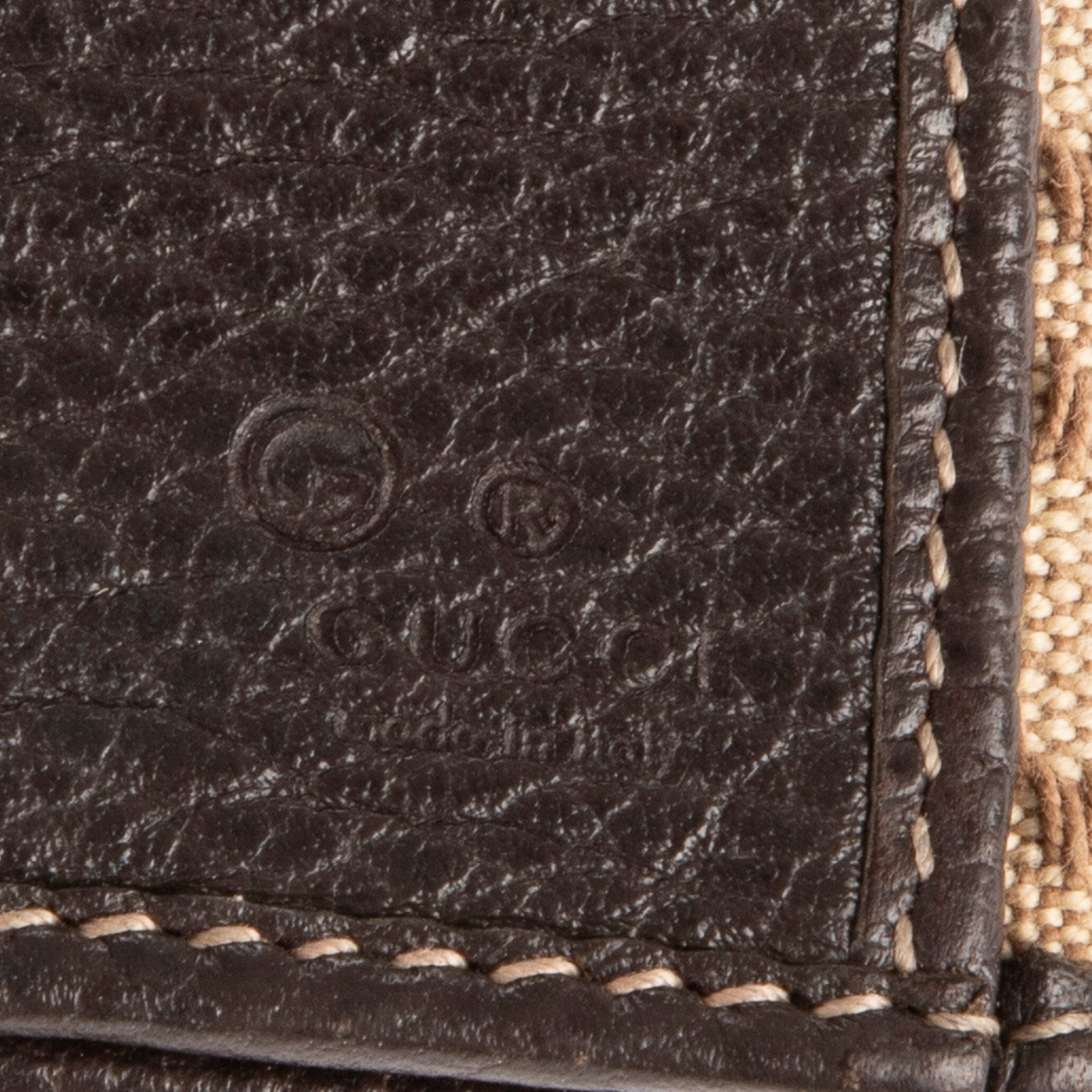 Portefeuille Continental Beige Toile Diamant