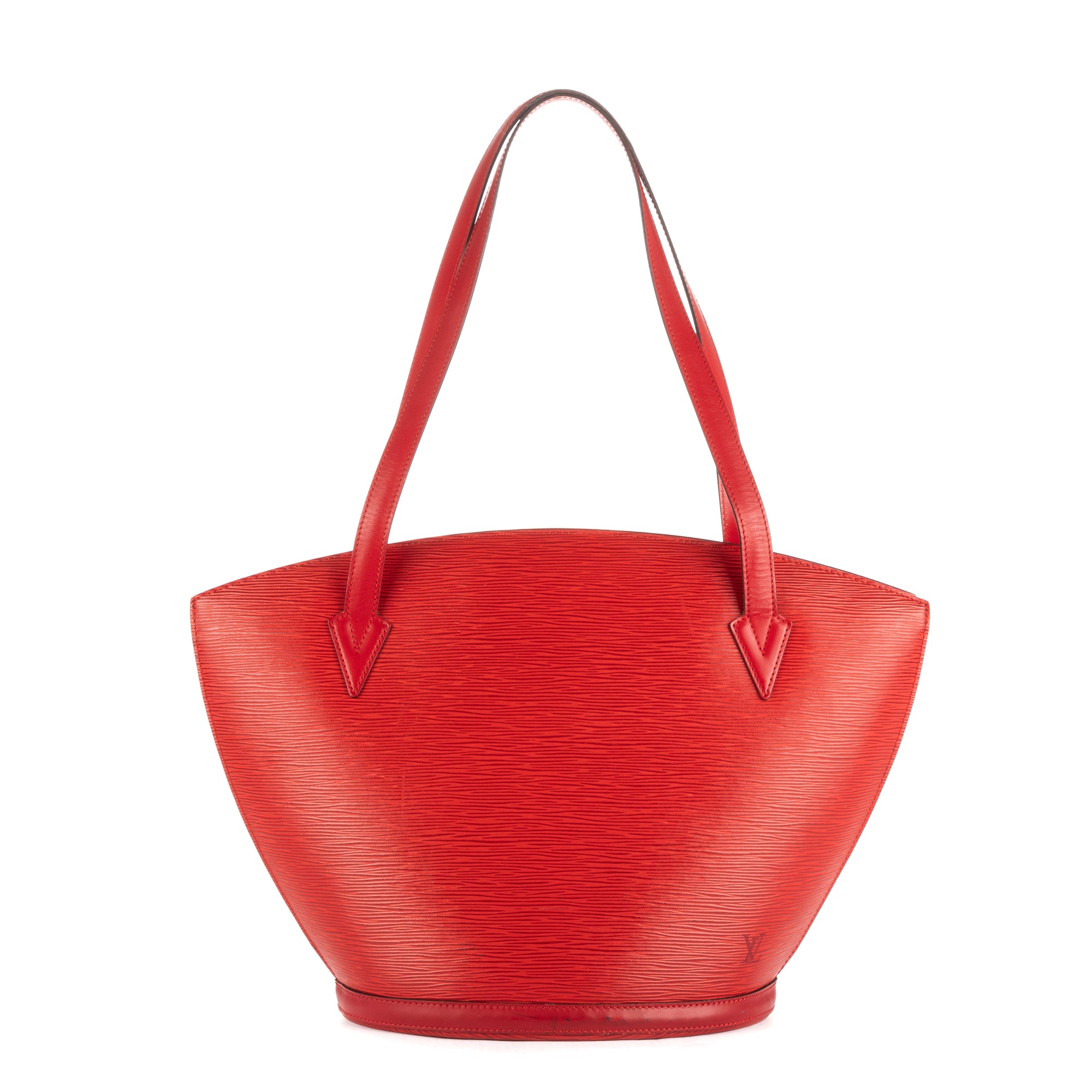 Bolso de hombro St-Jacques Shopping de cuero Epi rojo