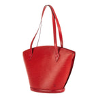 Bolso de hombro St-Jacques Shopping de cuero Epi rojo