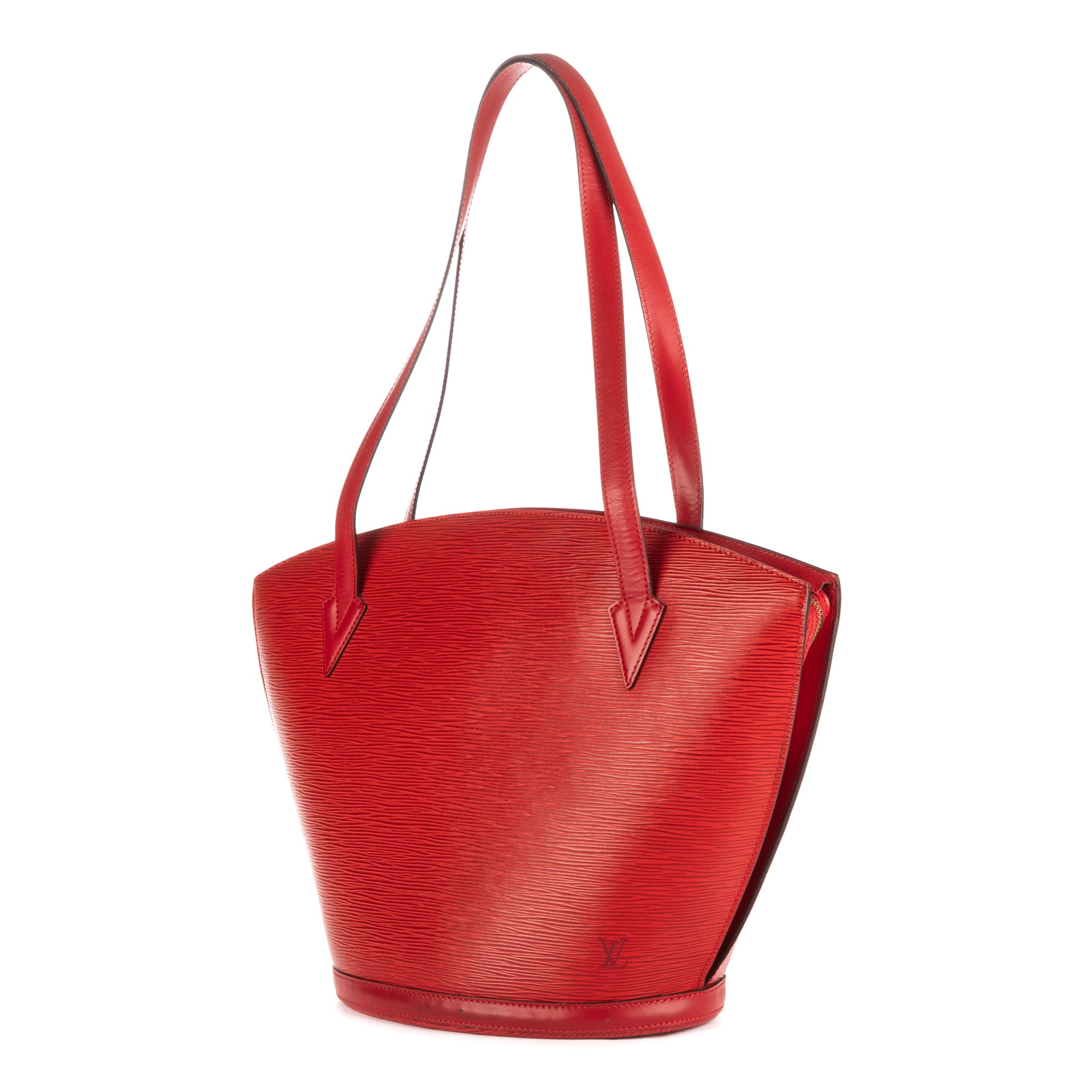 Bolso de hombro St-Jacques Shopping de cuero Epi rojo