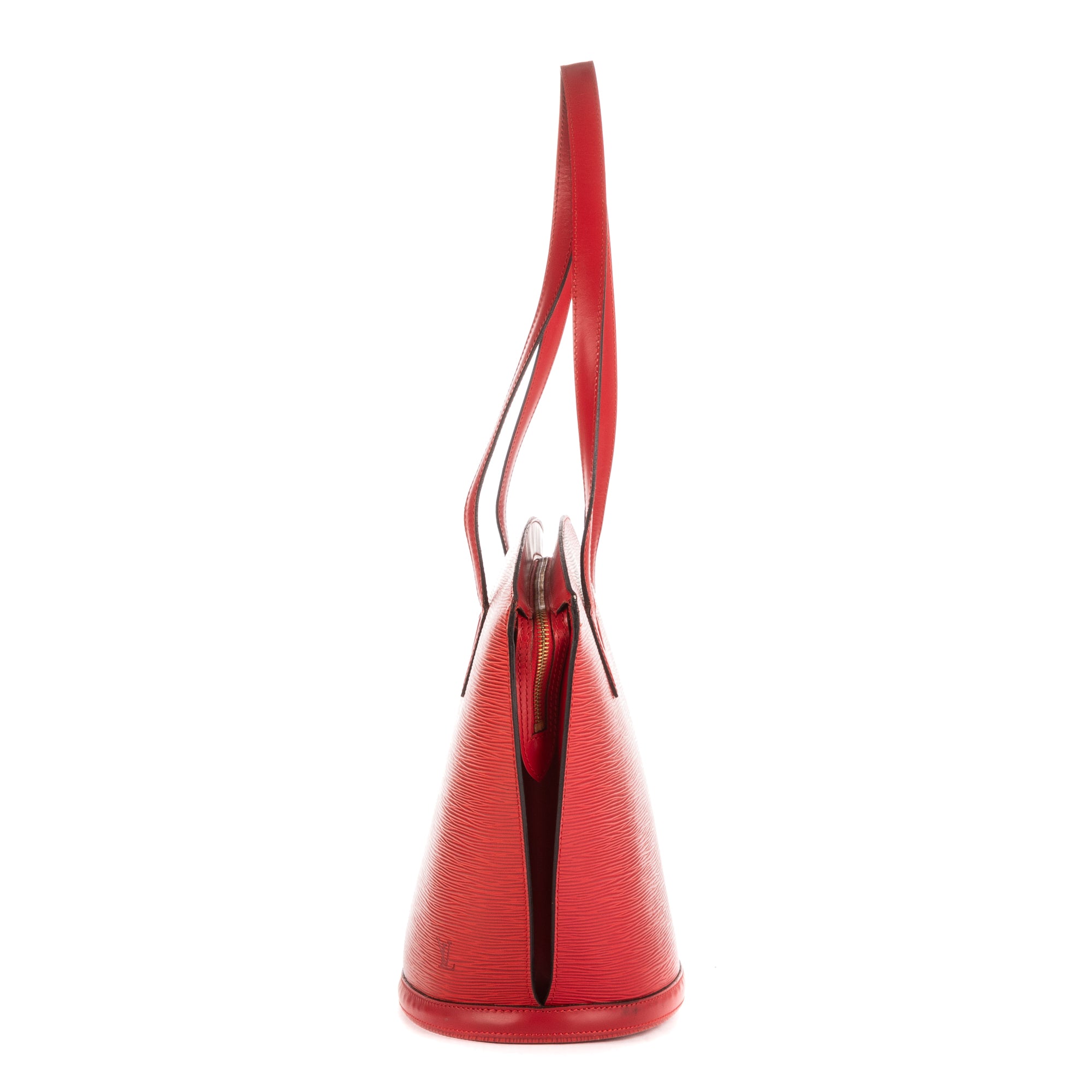 Bolso de hombro St-Jacques Shopping de cuero Epi rojo