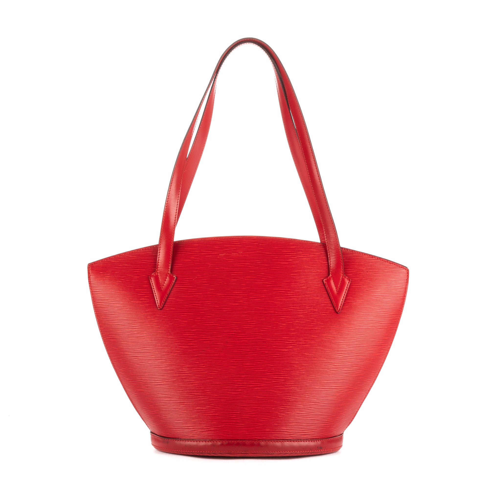 Bolso de hombro St-Jacques Shopping de cuero Epi rojo