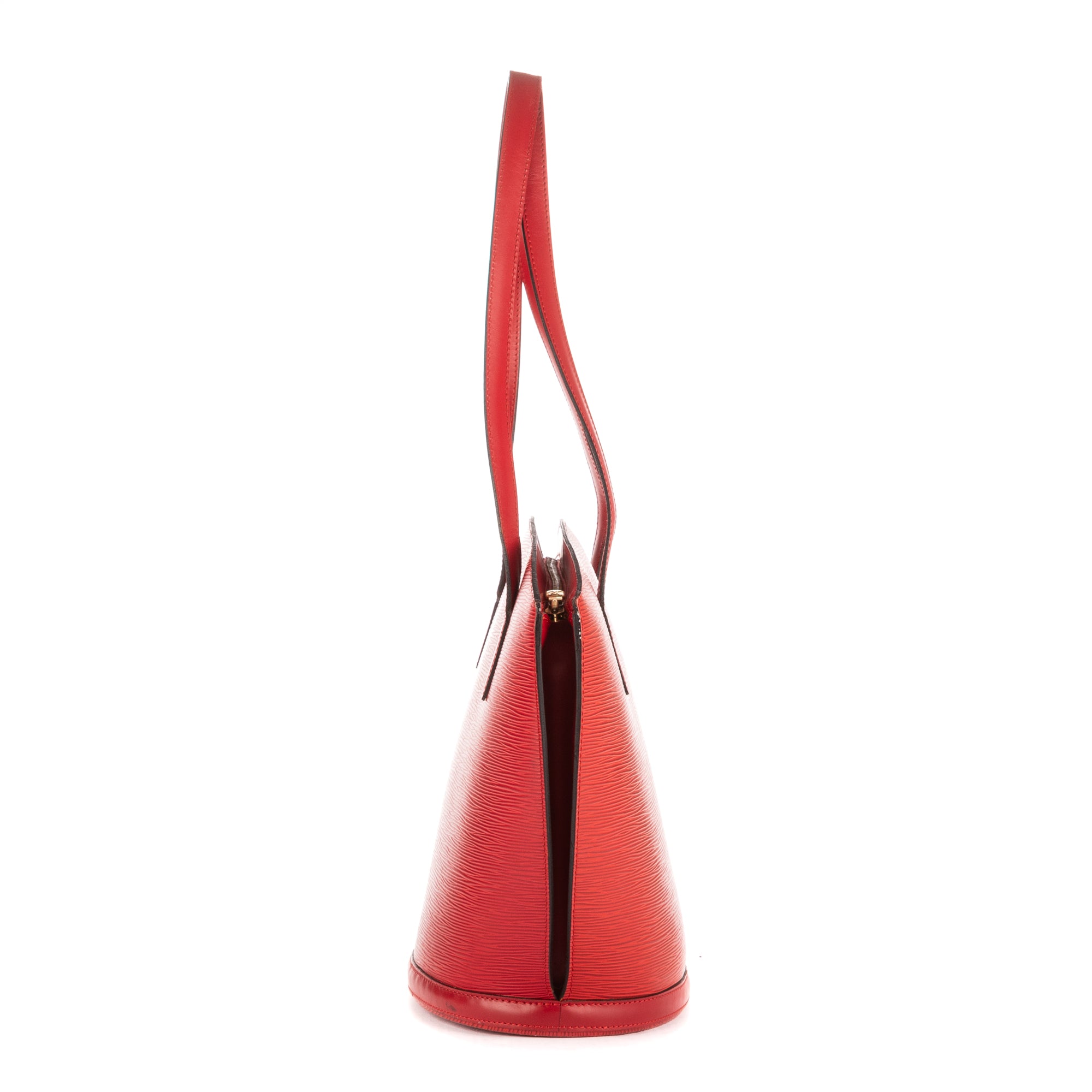 Bolso de hombro St-Jacques Shopping de cuero Epi rojo