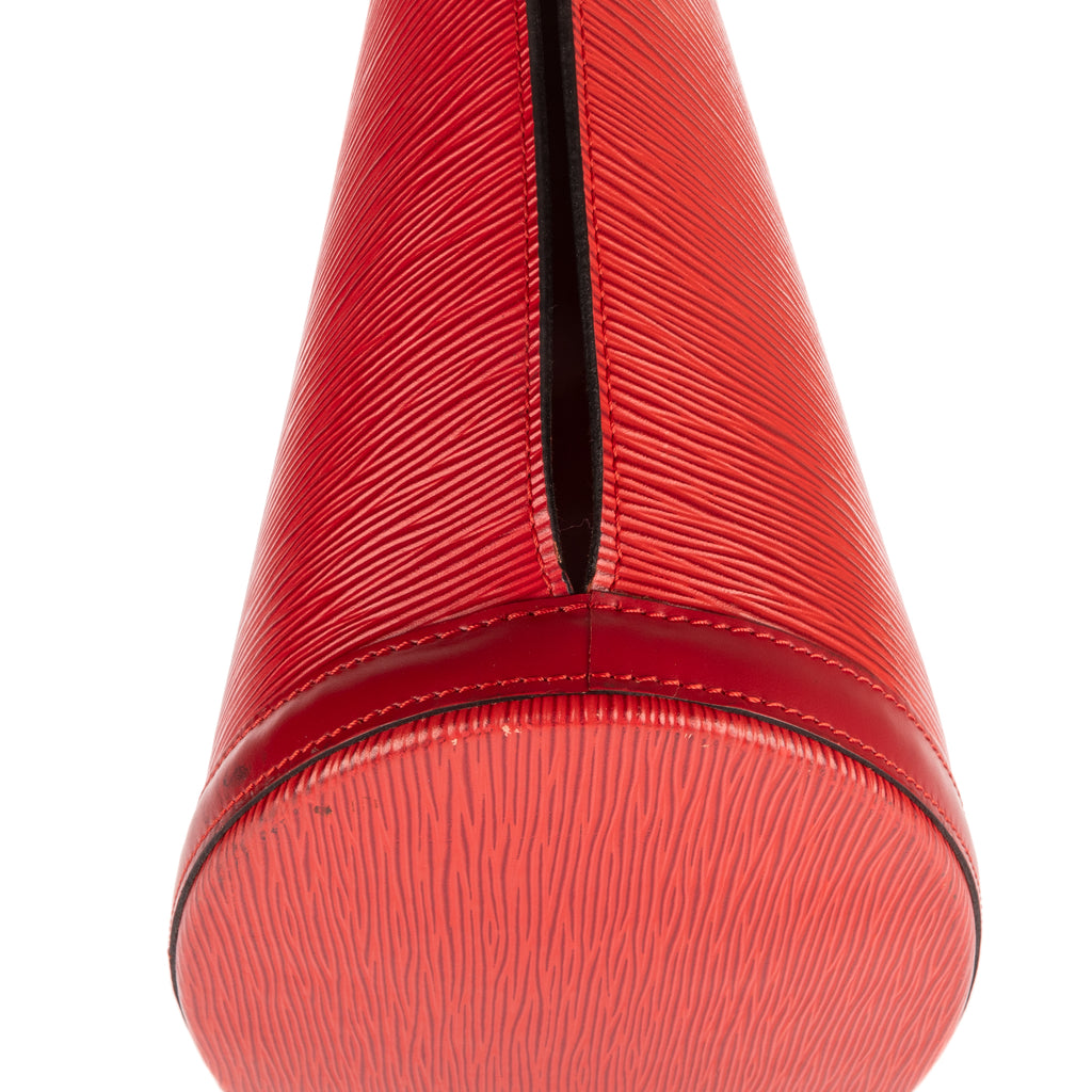 Bolso de hombro St-Jacques Shopping de cuero Epi rojo
