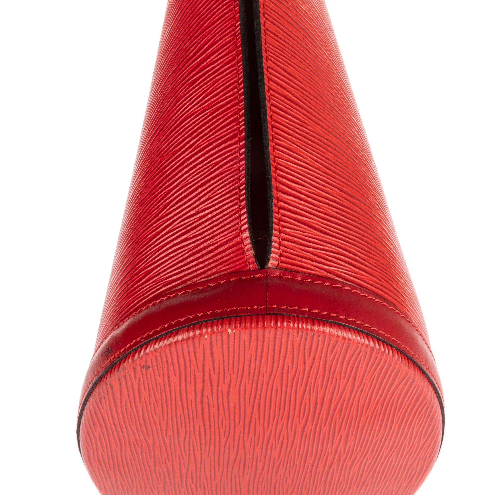 Bolso de hombro St-Jacques Shopping de cuero Epi rojo