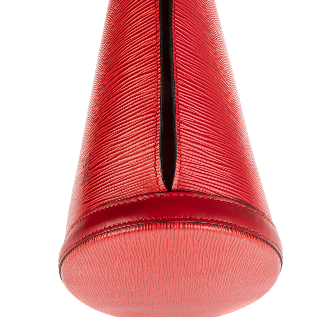 Bolso de hombro St-Jacques Shopping de cuero Epi rojo