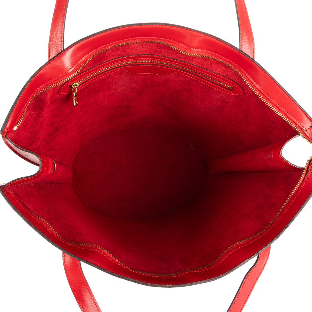 Bolso de hombro St-Jacques Shopping de cuero Epi rojo