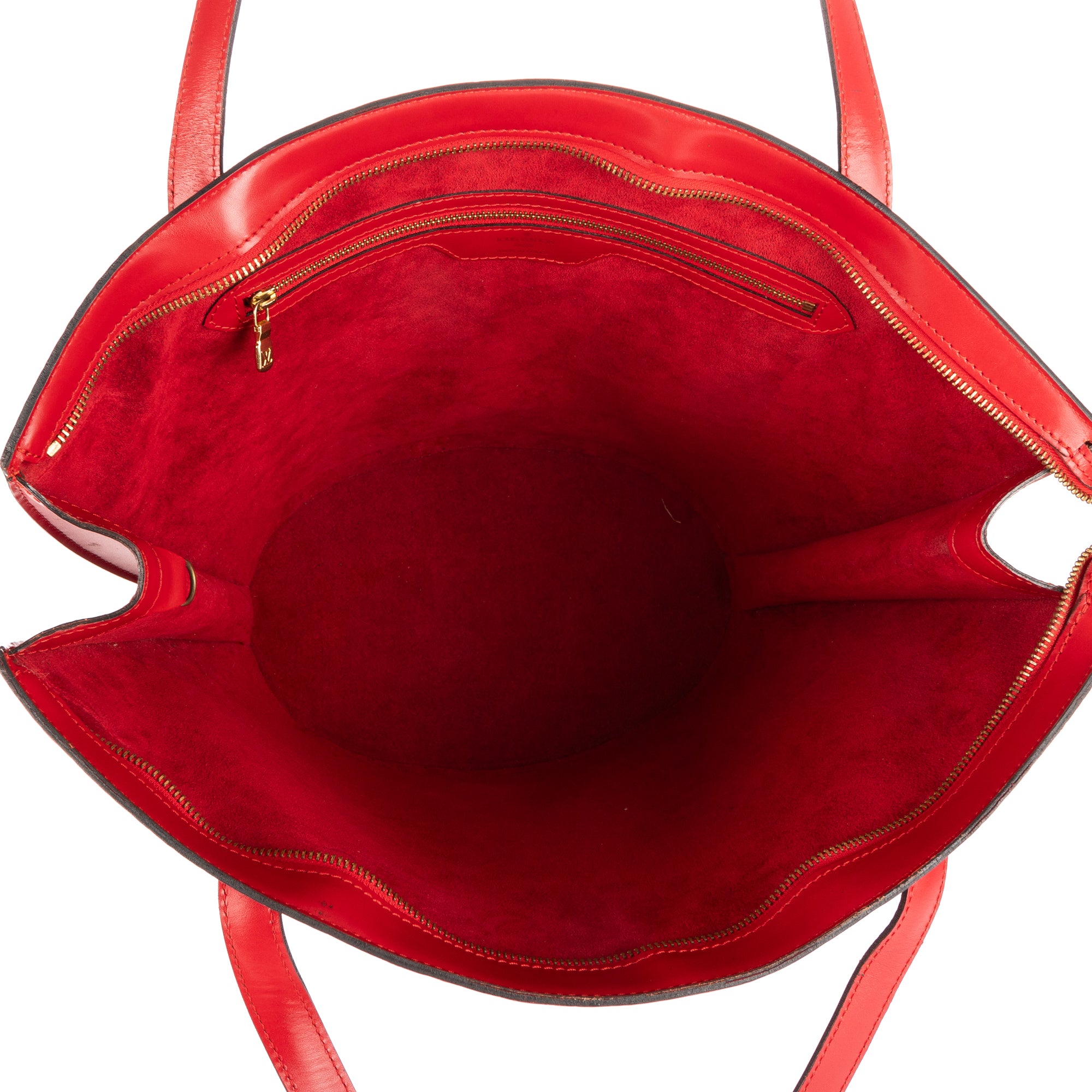Bolso de hombro St-Jacques Shopping de cuero Epi rojo