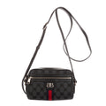 Shoulder Bag Hacker Project Ophidia Navy Blue Monogram Jacquard Canvas