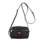 Shoulder Bag Hacker Project Ophidia Navy Blue Monogram Jacquard Canvas