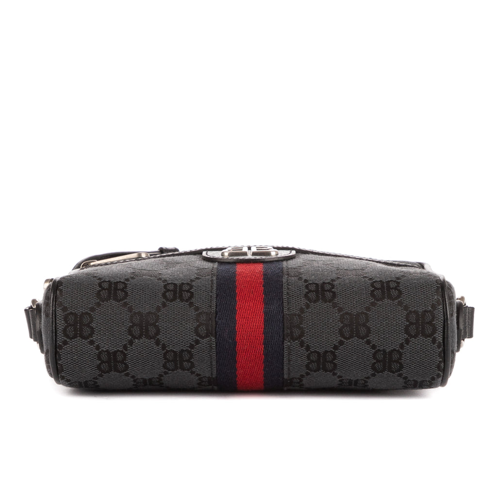 Shoulder Bag Hacker Project Ophidia Navy Blue Monogram Jacquard Canvas