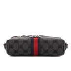 Shoulder Bag Hacker Project Ophidia Navy Blue Monogram Jacquard Canvas