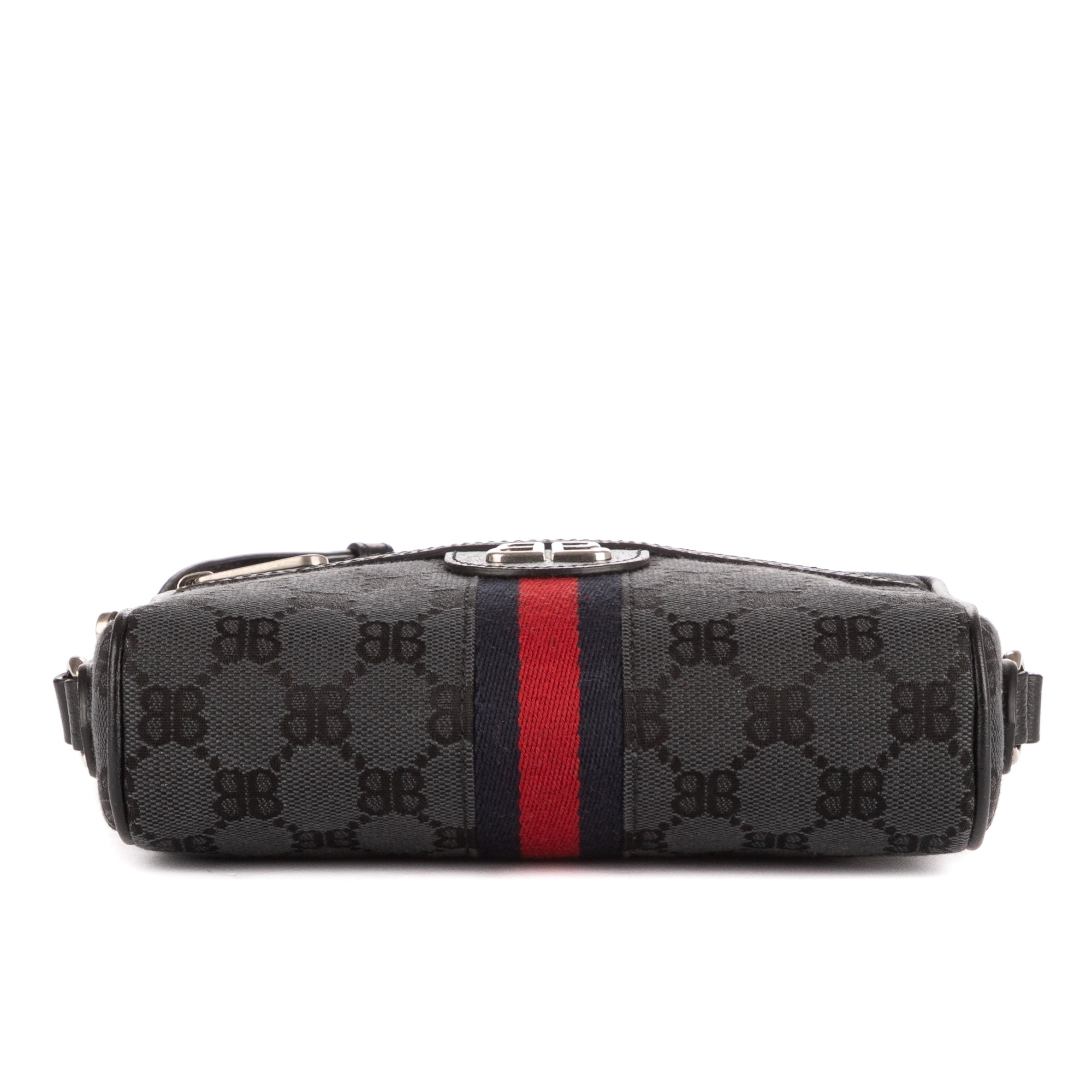 Shoulder Bag Hacker Project Ophidia Navy Blue Monogram Jacquard Canvas