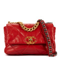 Handbag Classic 19 Flap Red Calfskin Quilted Leather