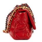 Handbag Classic 19 Flap Red Calfskin Quilted Leather