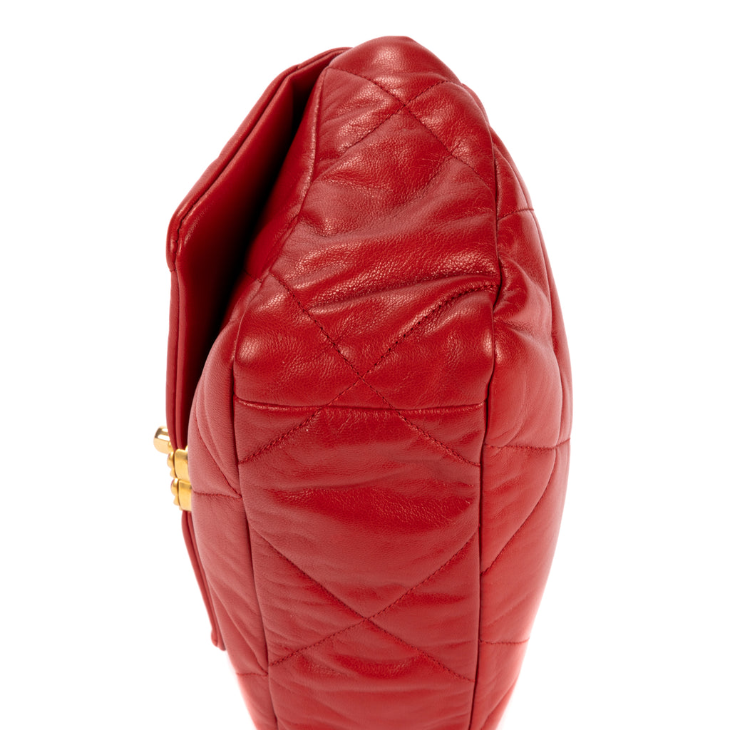 Handbag Classic 19 Flap Red Calfskin Quilted Leather
