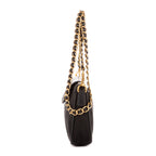 Sac à Bandoulière Chaîne Pochette Croisée Nylon Toile Noir
