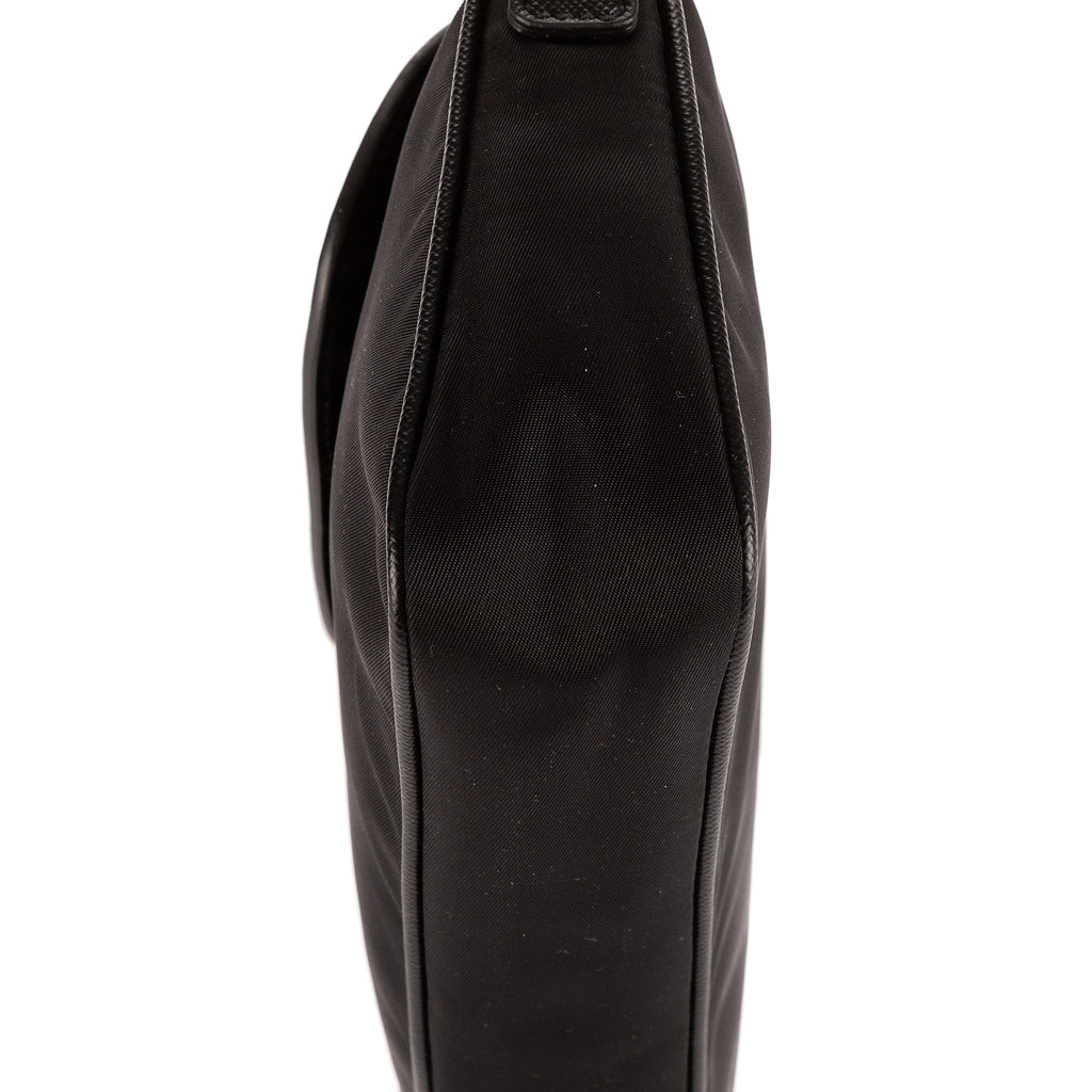 Sac à Bandoulière Chaîne Pochette Croisée Nylon Toile Noir