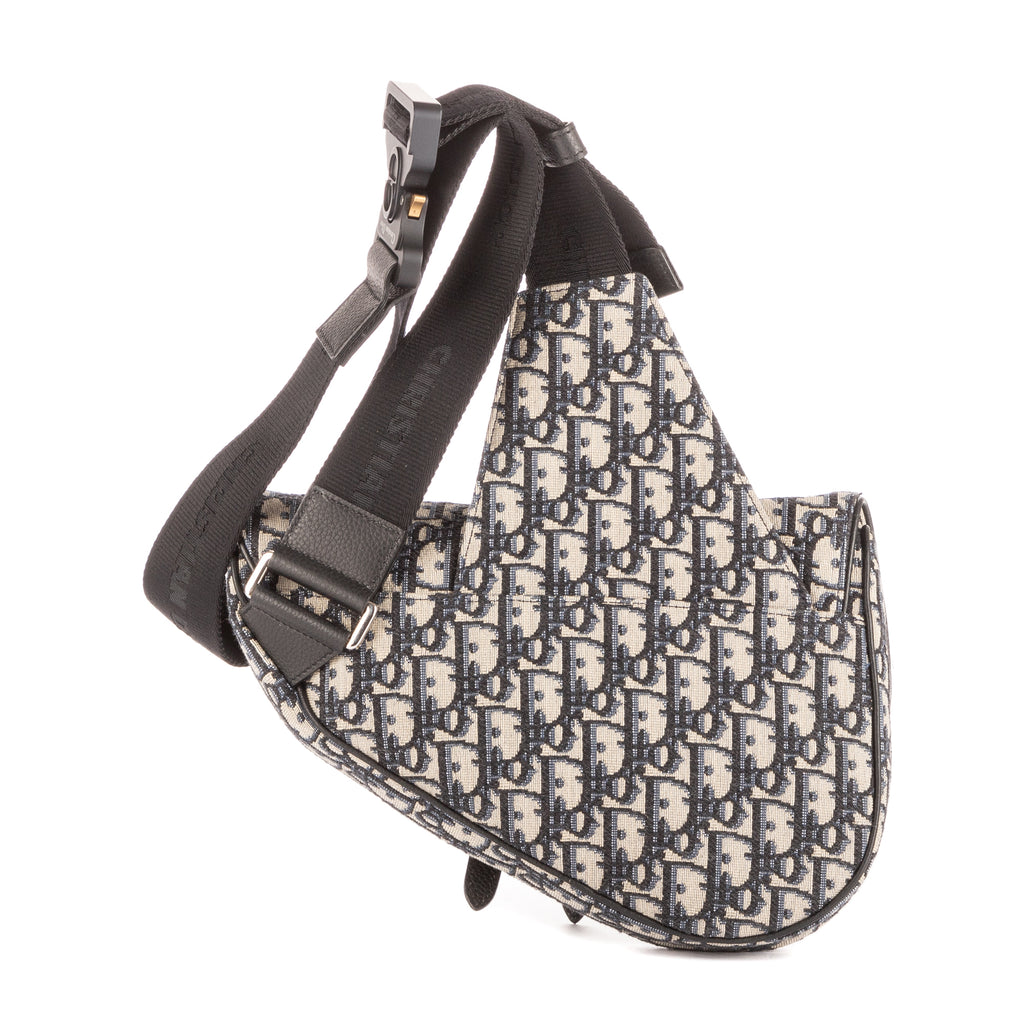 Bolso de hombro Dior Homme Saddle Crossbody Bag Lona Diorissimo Oblique azul oscuro