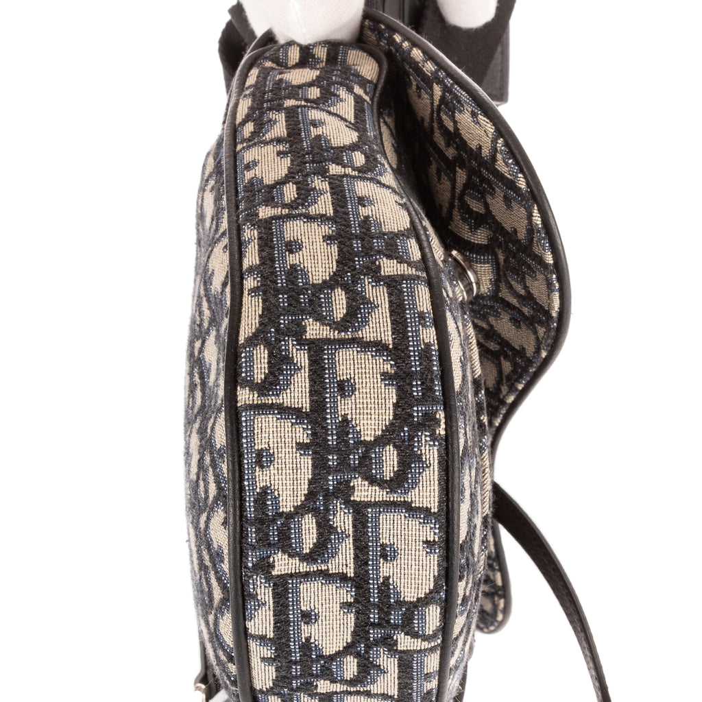 Bolso de hombro Dior Homme Saddle Crossbody Bag Lona Diorissimo Oblique azul oscuro