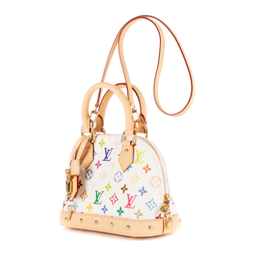 Handbag Ltd. Ed. Takashi Murakami Multicolore Alma BB White Monogram Multicolore