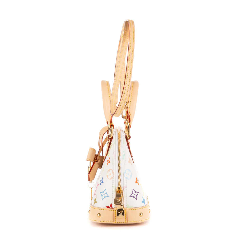 Handbag Ltd. Ed. Takashi Murakami Multicolore Alma BB White Monogram Multicolore