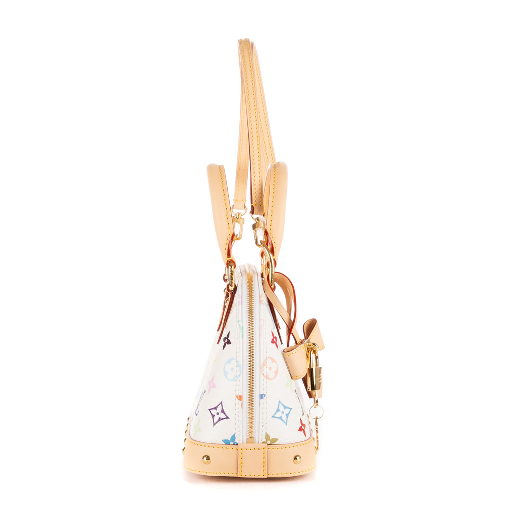 Handbag Ltd. Ed. Takashi Murakami Multicolore Alma BB White Monogram Multicolore