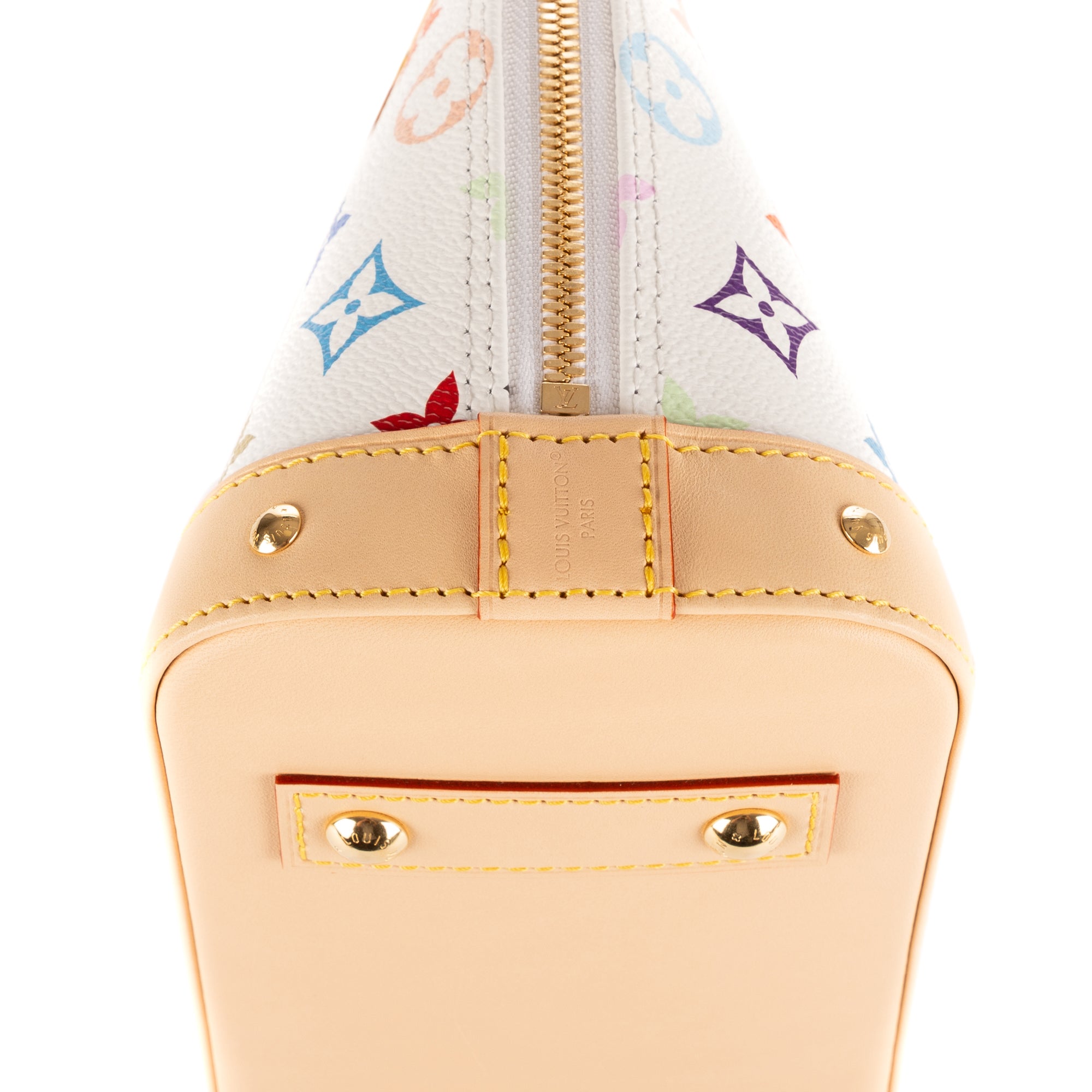 Handbag Ltd. Ed. Takashi Murakami Multicolore Alma BB White Monogram Multicolore