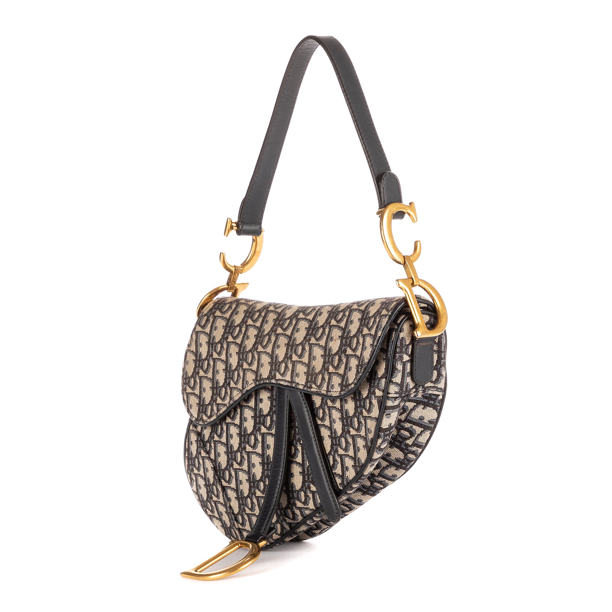 Shoulder Bag Saddle Oblique Blue Monogram Canvas