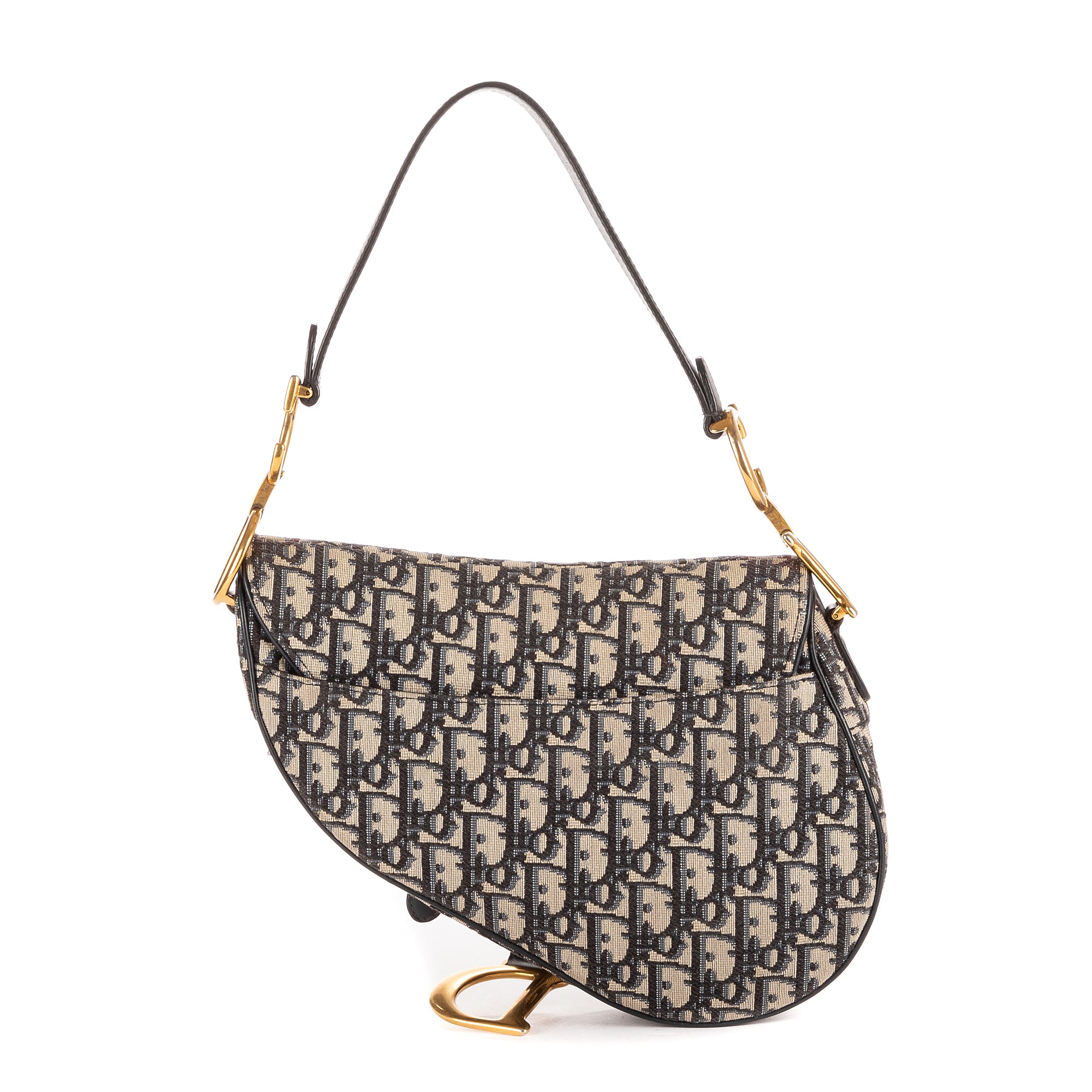 Shoulder Bag Saddle Oblique Blue Monogram Canvas