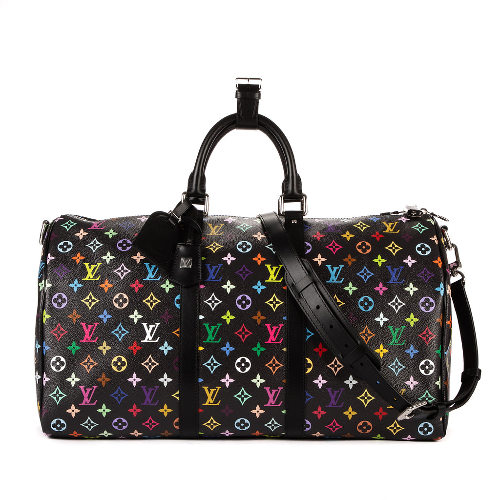 Bolso de viaje Re-Edition Takashi Murakami Multicolore Keepall 50 Monogram Multicolore negro