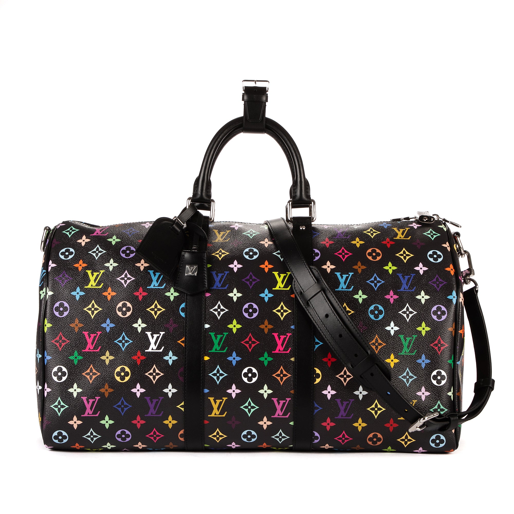 Bolso de viaje Re-Edition Takashi Murakami Multicolore Keepall 50 Monogram Multicolore negro