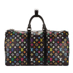 Bolso de viaje Re-Edition Takashi Murakami Multicolore Keepall 50 Monogram Multicolore negro