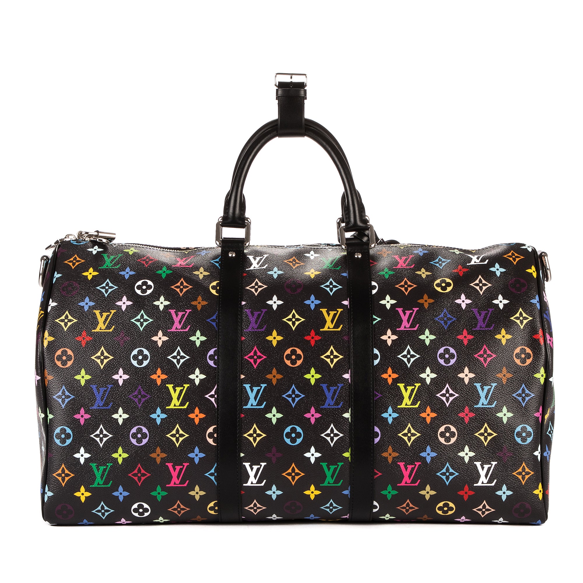 Bolso de viaje Re-Edition Takashi Murakami Multicolore Keepall 50 Monogram Multicolore negro