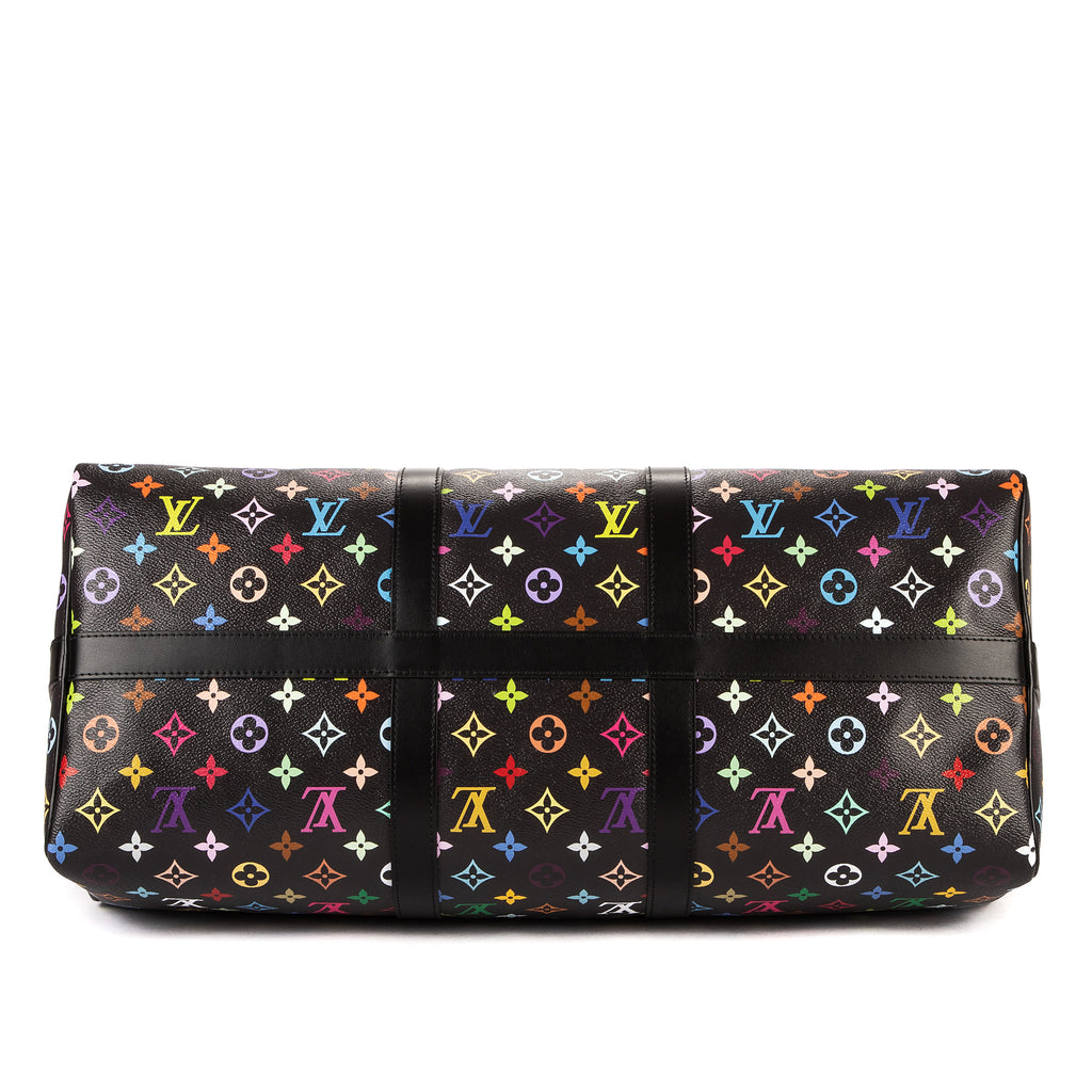 Bolso de viaje Re-Edition Takashi Murakami Multicolore Keepall 50 Monogram Multicolore negro